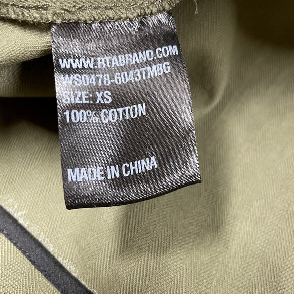 RTA NWT Sivan One Shoulder Mini Dress Size XS Tomboy Green Zipper Accent Button - Picture 10 of 11